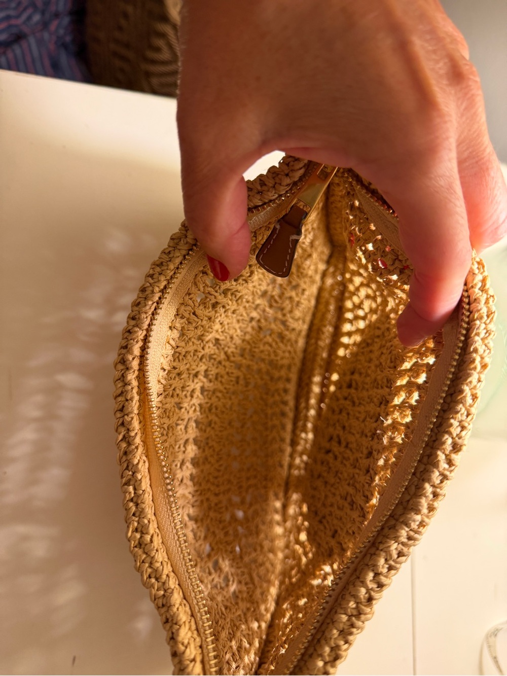 Tory Burch Straw Crochet Clutch in Natural Tan - Picture 4 of 5